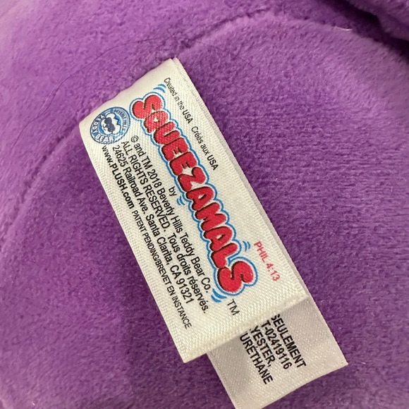 Squeezamals purple  monkey 9” safari collection soft squish plush stress ball - Picture 4 of 5